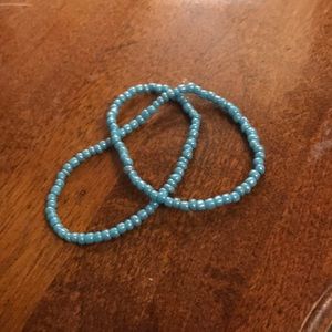 Blue beaded anklet